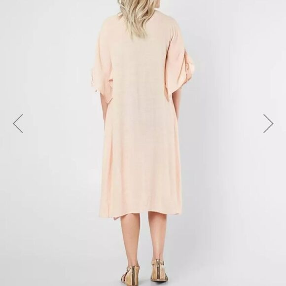 Daytrip medium kimono cardigan duster top embroidered floral gathered tie should - Picture 3 of 8